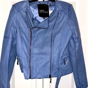 The Fillmore blue faux leather jacket